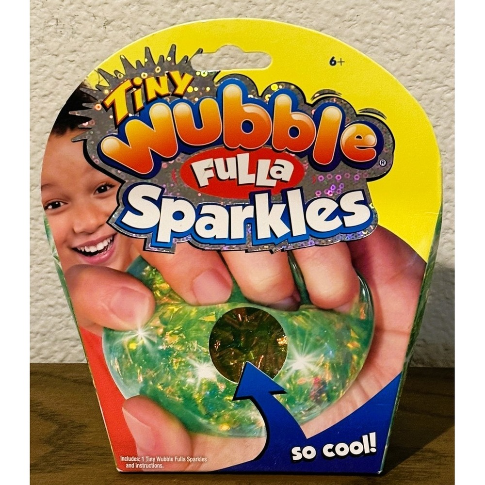 Tiny Wubble Fulla Sparkles Green Sensory Squishy Ball Fidget Toy New 6+ NEW
